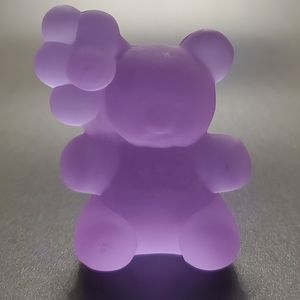 Vntg Boyd "Patrick the Bear" Satin Lavender Glass Teddy 🧸 Bear